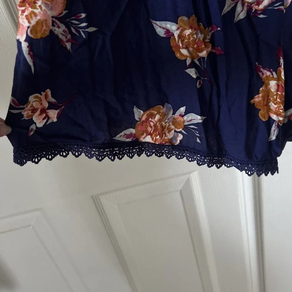 Xhilaration Womens Romper Jumper 4X Floral Boho Cottagecore Off The Shoulder - Picture 3 of 12